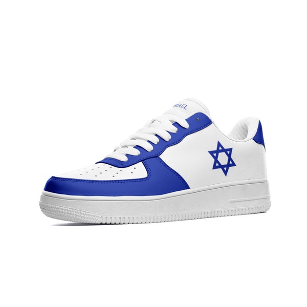 Chaussures Israël pour hommes et femmes | Baskets personnalisées avec drapeau israélien | Chaussures israéliennes en cuir
