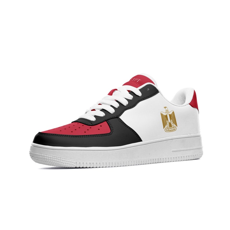 Custom Egypt Flag Sneakers - Vegan Leather National Flag Shoes image 1