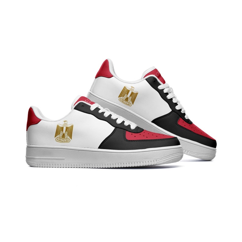 Custom Egypt Flag Sneakers - Vegan Leather National Flag Shoes image 4