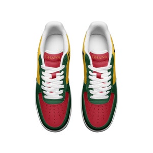 Ghana Flag Sneakers: Red, Gold, Green Africa Shoes image 2