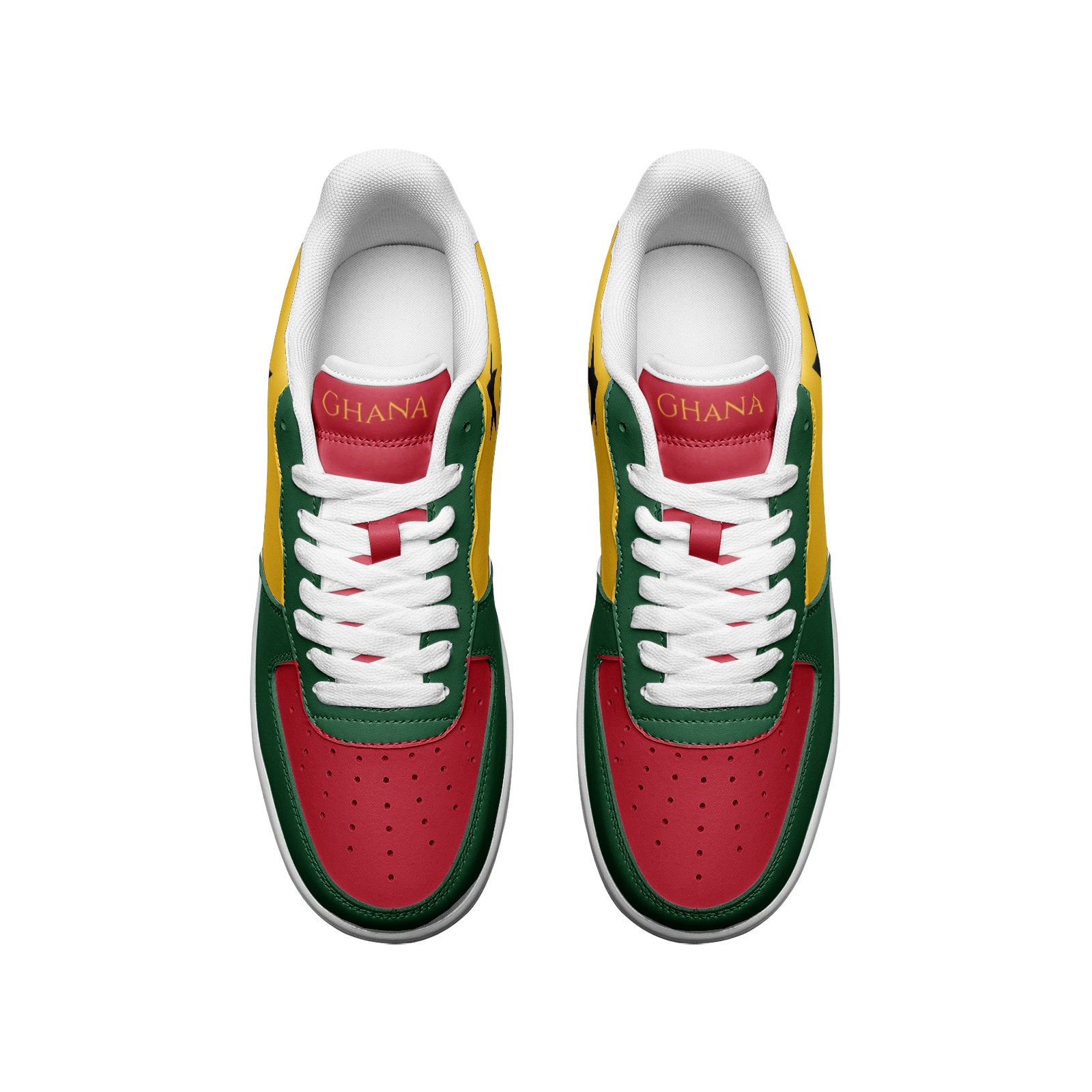 Ghana Flag Sneakers: Red, Gold, Green Africa Shoes - Etsy Israel