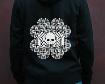 Spirals Skulls Illusion 23 Unisex Zipper Hoodie