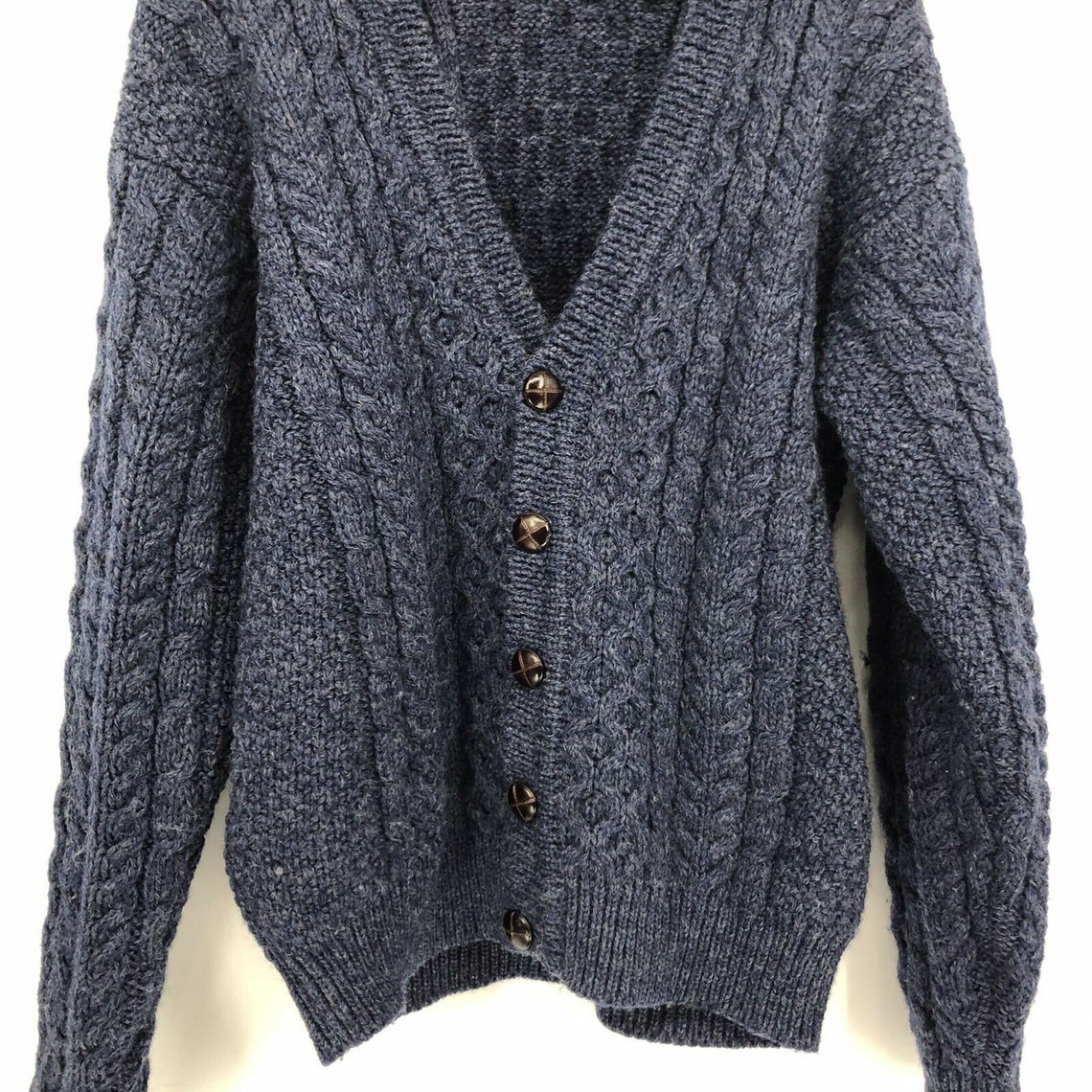 Vintage LL Bean Mens Medium Wool Cable Knit Fisherman Cardigan | Etsy