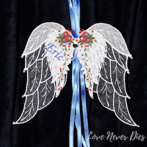 In Loving Memory Angel Wings with personalized name