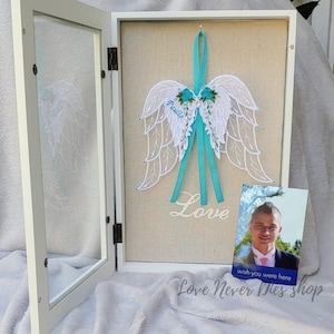 In Loving Memory Angel Wings with personalized name