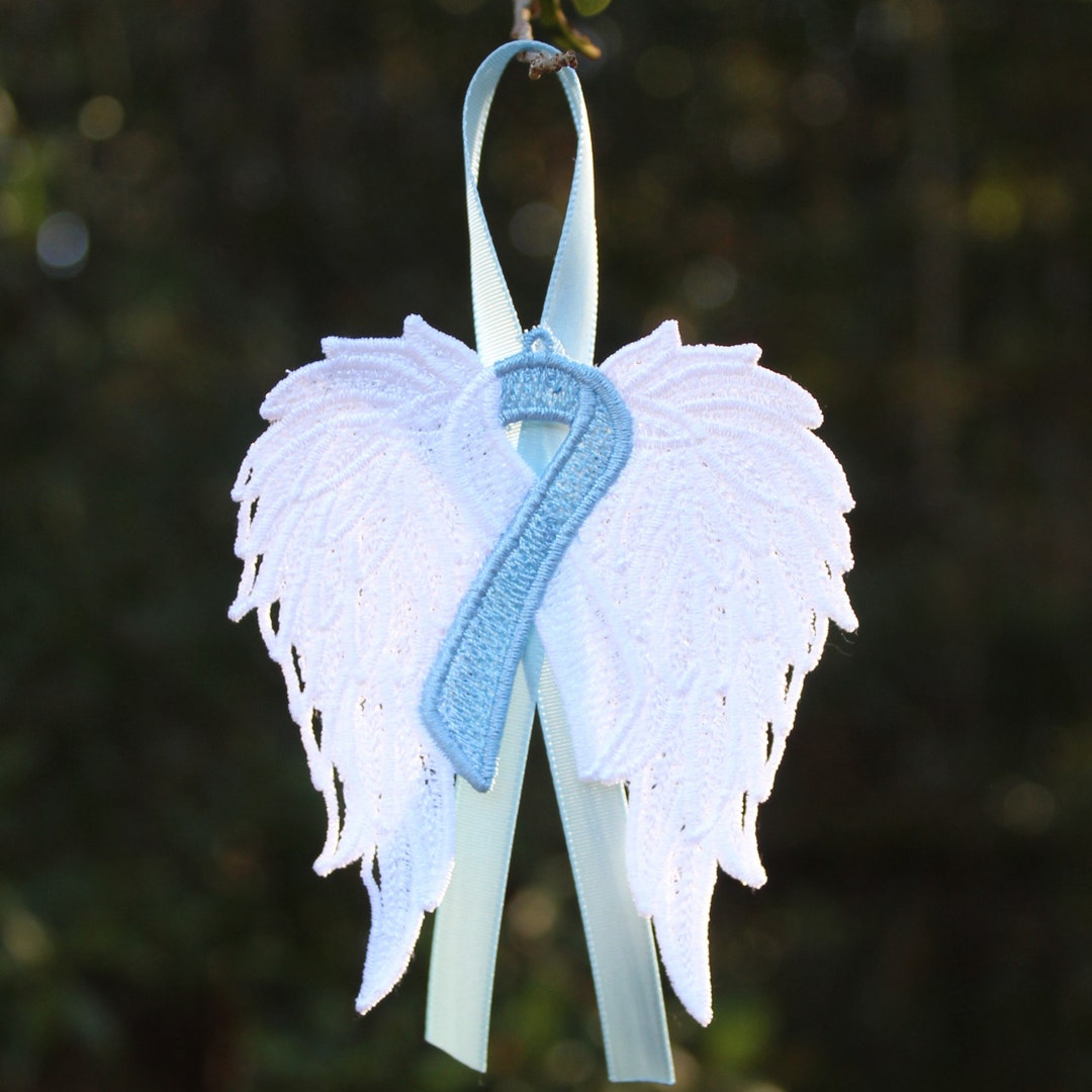 Awareness Ribbon on Angel Wings in Memory Of. Pick the 2 Colors for the ...