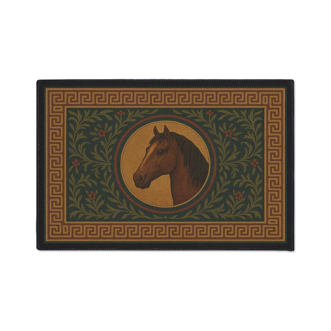 Horse, Equestrian Themed Heavy Duty Floor Mat - Rustic Horse Decor ...