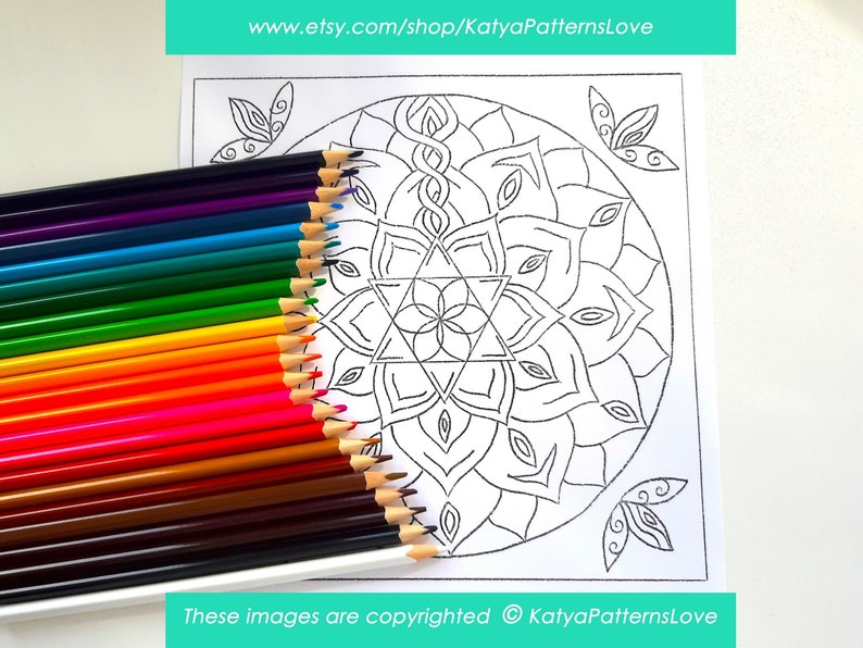 Adult coloring page. Healing mandala