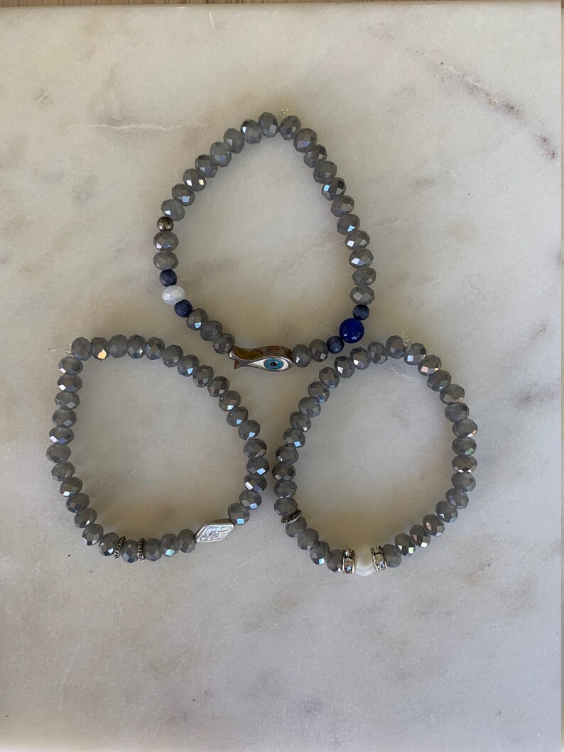 Tasseled bracelets, Crystal bracelets