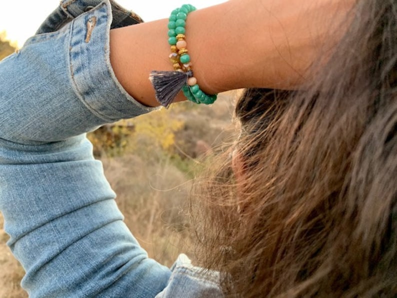 Tasseled bracelets, Crystal bracelets
