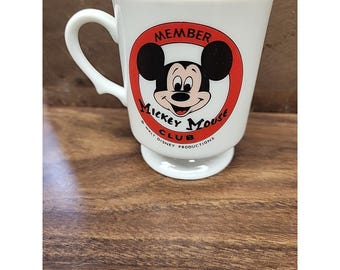 Vintage Mickey Mouse Club Member Mug Walt Disney Productions Pedestal Coffee Cup