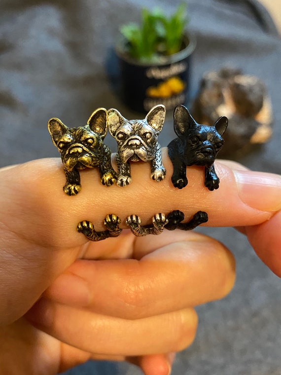Miniature French Bulldog Ring Adjustable Cute Detailed Dog Jewellery Etsy UK