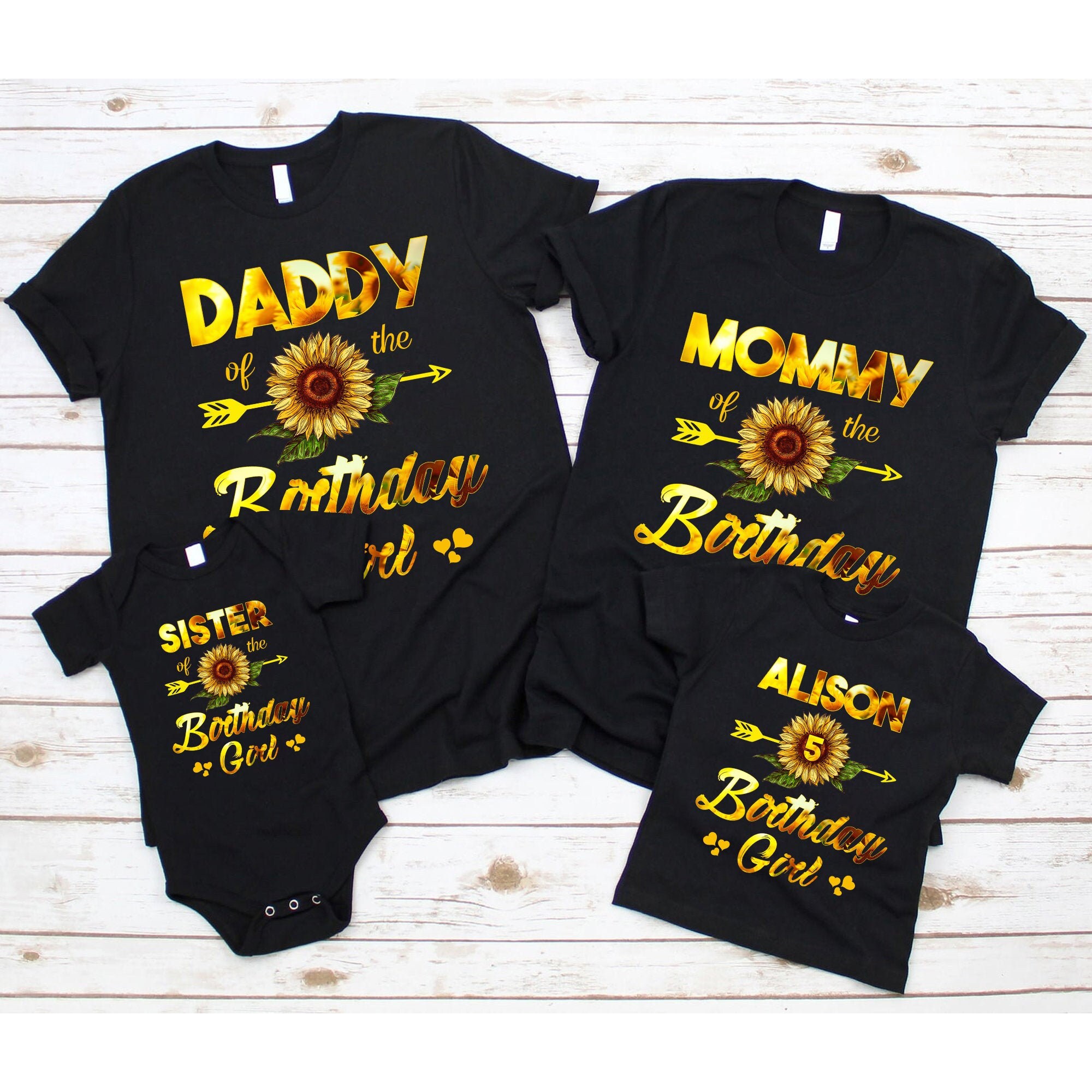 Sunflower Birthday ShirtFamily Matching ShirtPersonalized Etsy