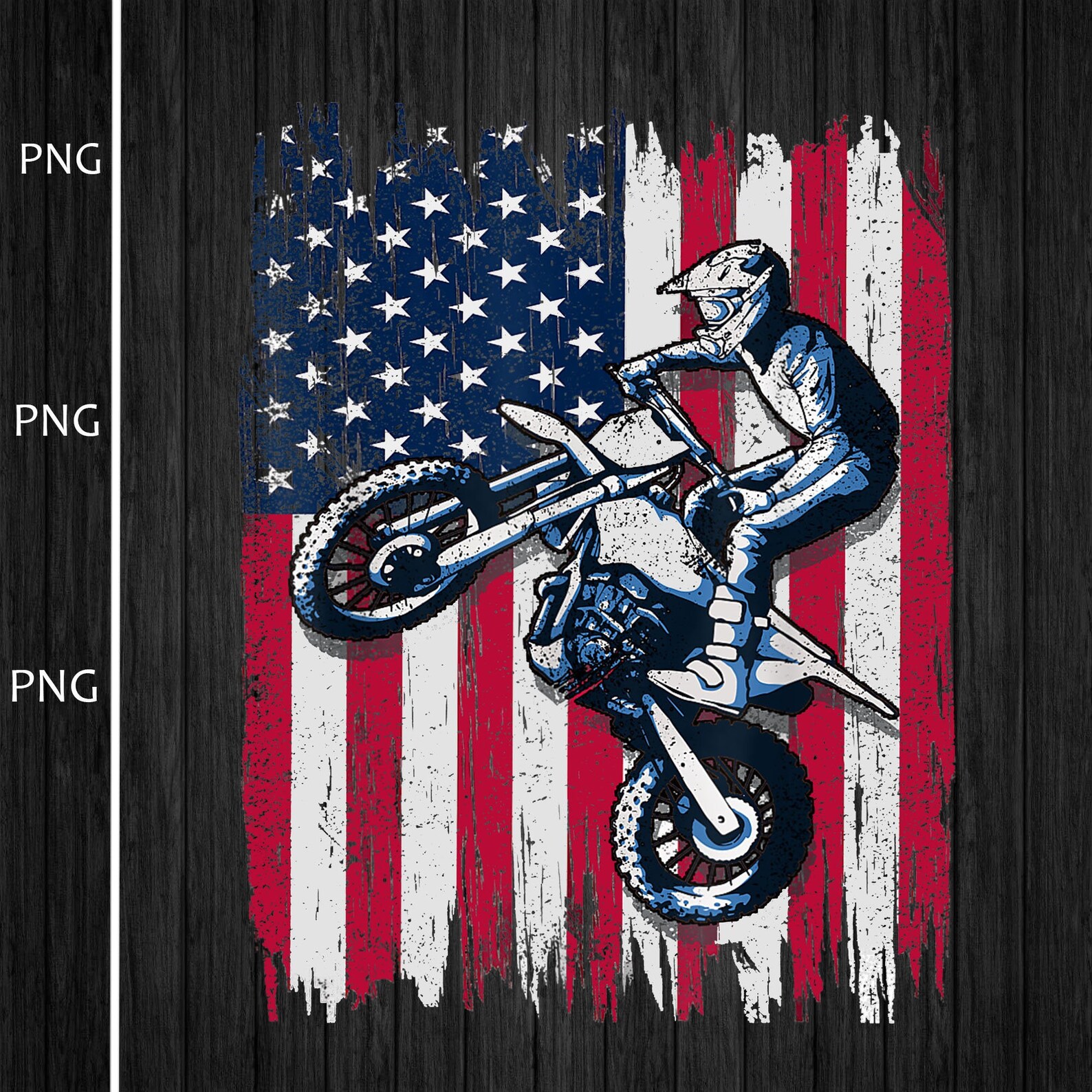 Dirt Bike Png American Flag Motocross Biker Gift 4th of July Etsy