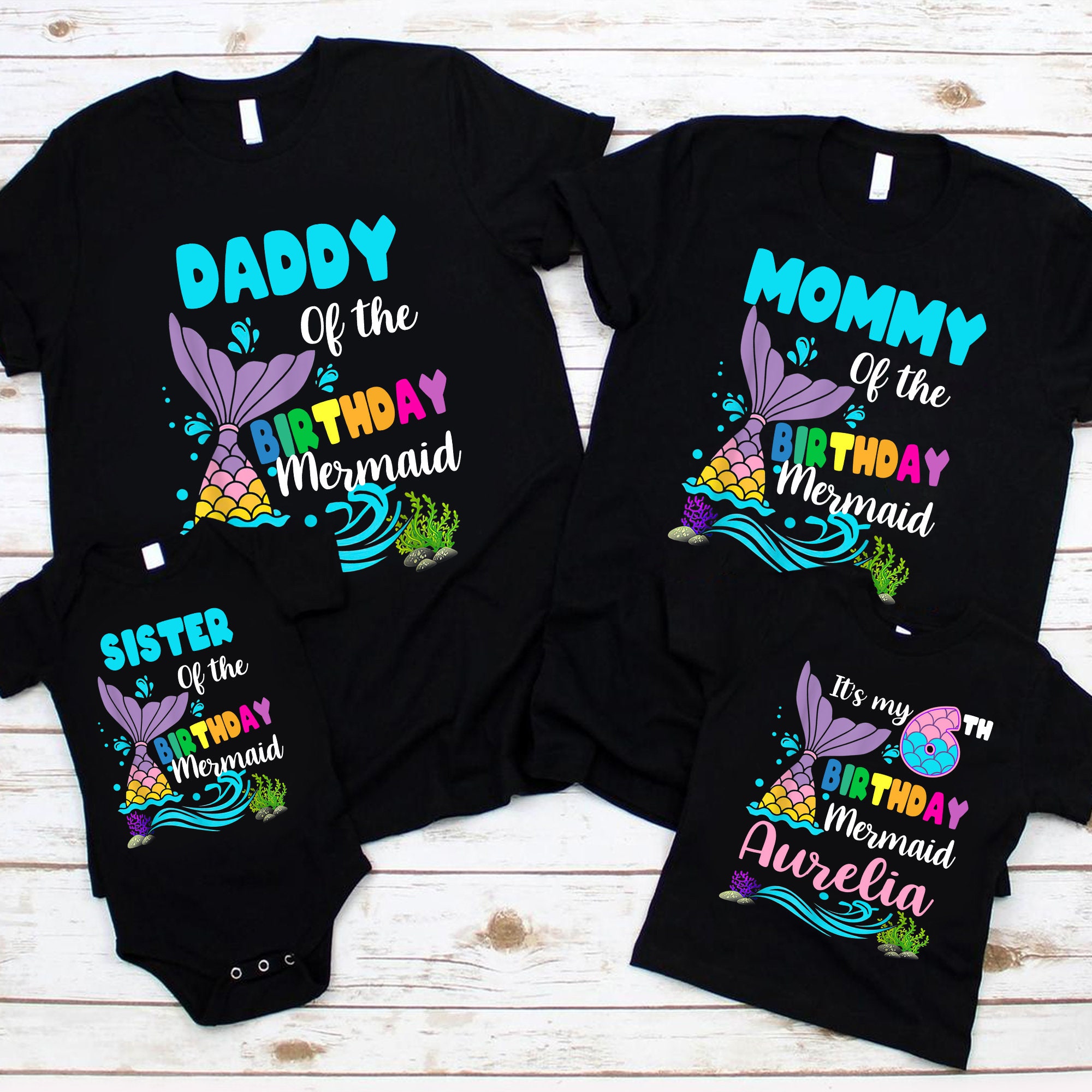 Mermaid Birthday ShirtFamily Matching ShirtPersonalized Etsy