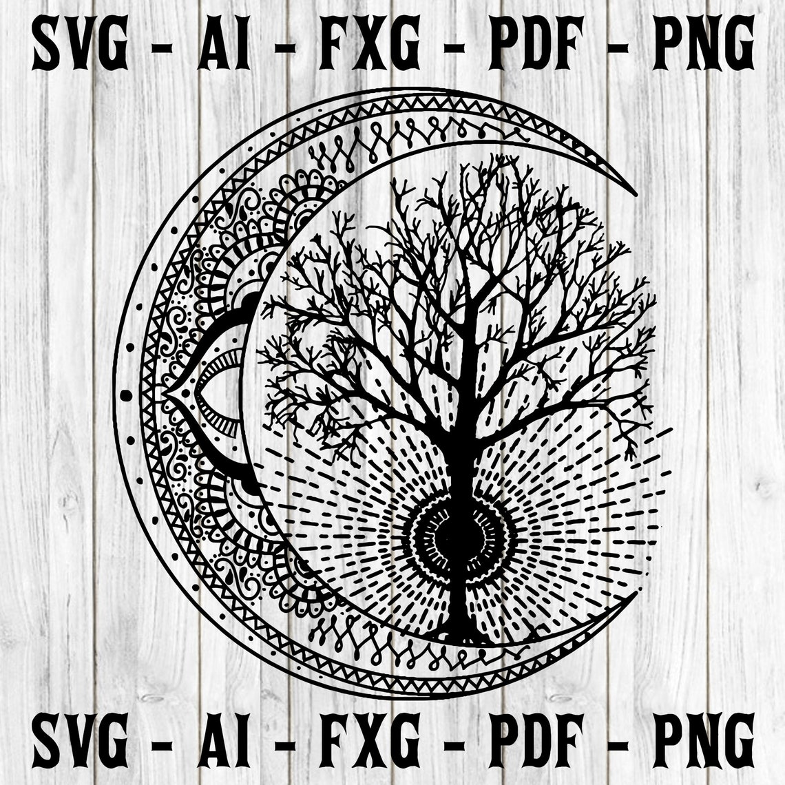 Mandala Svg Tree of Life Tattoo Style Svg Png Cut Files Vinyl | Etsy