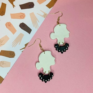 Ruth Bader Ginsburg Earrings, Handmade Earrings, RBG Earrings, Feminist, Womens Earrings, Gift ideas for her