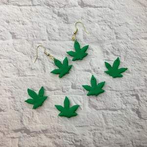 Marijuana/Weed/Pot Leaf Earrings (Studs and Fish Hooks), Handmade Earrings, Polymer Clay Earrings, Stoner, Gift Ideas