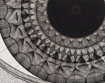 SUN TAMBIÉN SEES / Jungian Shadow Work Mandala / Abstract Psychedelic Geometric Drawing / Fine Art Print