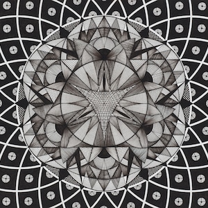GENESIS | Jungian Shadow Work Mandala | Abstract Psychedelic Geometric Drawing | Sacred Geometry | Fine Art Print
