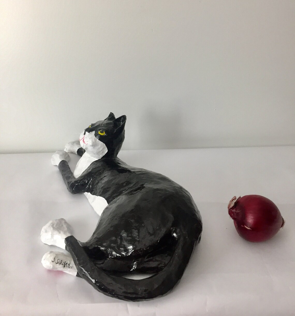 Cat Lying Papier Mache Etsy