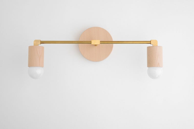 Boho Lamp - Natural Sconce - Copper Lamp - Wooden Vanity Sconce - Minimalist Lighting - Lighting - Unique Lighting - Boho Model No. 7357 image 4