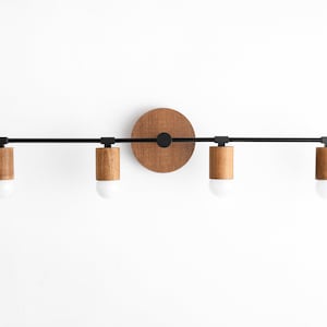 Vanity Light Natural Wood Light Modern Farmhouse Restroom Lighting Rustic Lighting Model No ...