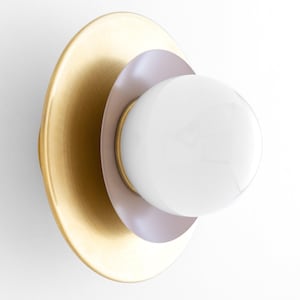 Boho Lighting - Colored Sconce - Mauve Lighting - Brass Sconce - Wall Lamp - Light Fixture - Model No. 5368