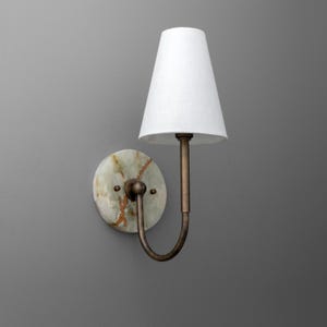Sconce Light-Alabaster Wall Light-Brass Wall Sconce - Model No. 4865