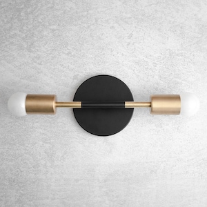 Bathroom Vanity - Black Brass Sconce - Minimalist - Modern Wall Sconce - Wall Lighting - Model No. 7172