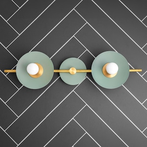 Flat Green Vanity - Unique Lighting - Bathroom Lighting - Modern Lamp - Wall Sconce - Model No. 8151