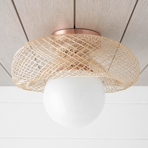 Boho Ceiling Light - Pendant - Bird's Nest Light - Bamboo Nest - Boho Lighting - Ceiling Light - Copper Light - Boho Model No. 0196