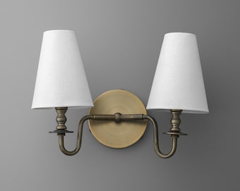 Vanity Lights Light-Brass Wall Sconce-Double Wall Lamp-Vintage Wall Light - Model No. 0917