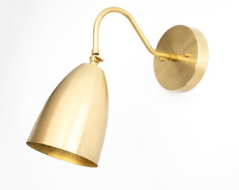 Adjustable Light Fixture - Curved Wall Light - Brass Sconce - Bedside Light - Kitchen and Bath Lighting - Model No. 0789