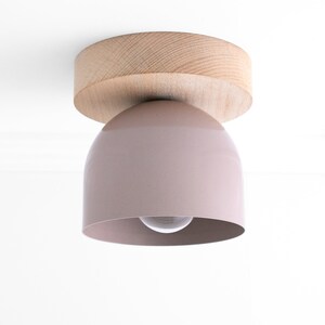 White Ceiling Light - Wood Light Fixture - Flush Mount Lighting - Modern Ceiling Fixture - Lighting - Model No. 1107 image 4