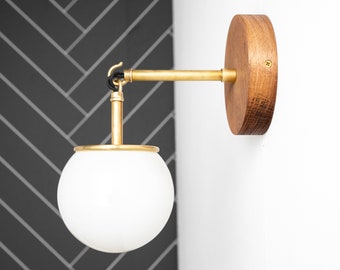 Pendant Sconce - Oak Finish Lamp - Wall Sconce - Bohemian Lamp - Unique Lighting - Model No. 3717