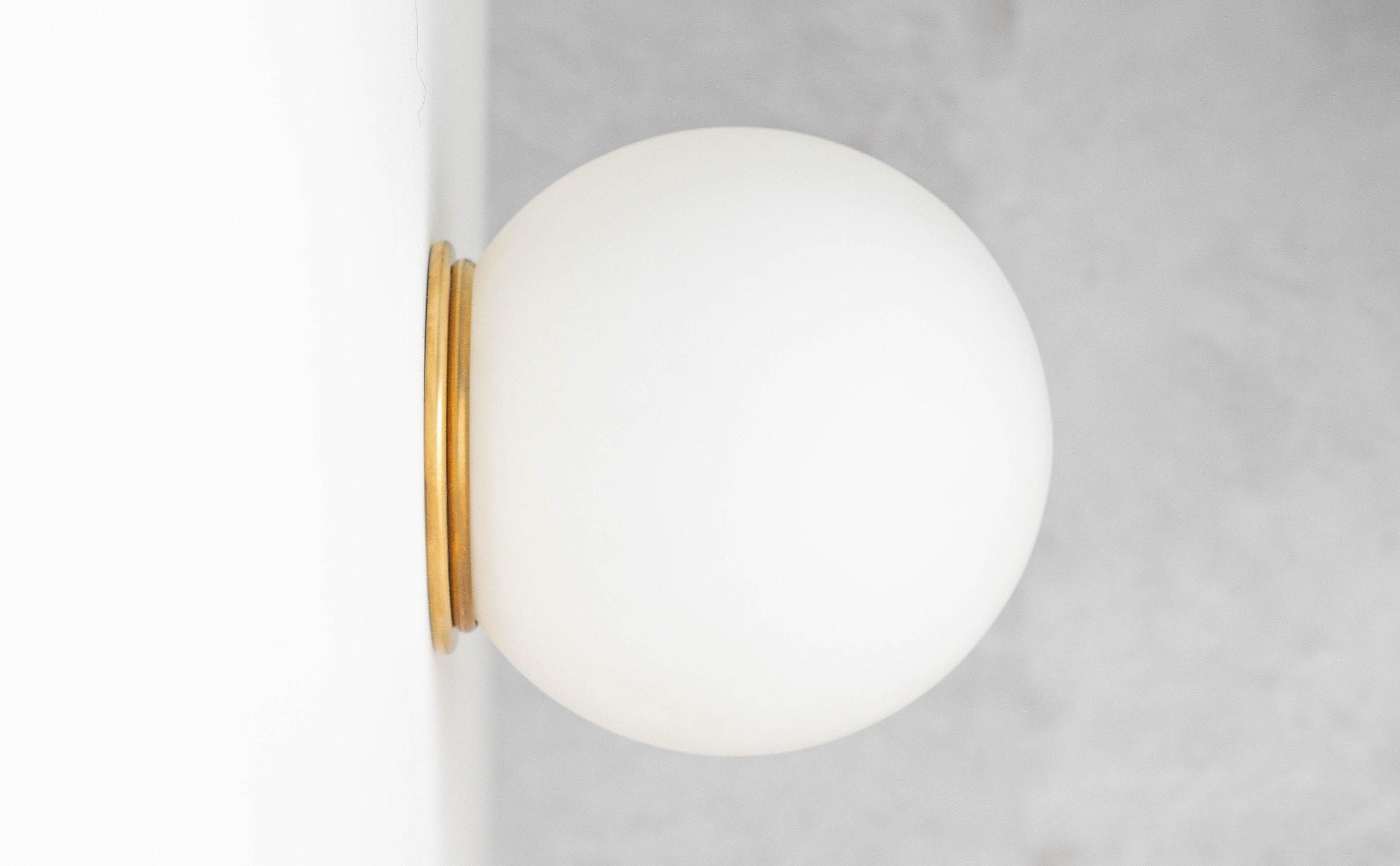 8in Globe Sconce - Satin Globe - Flush Mount Sconce - Ceiling Light - Wall Lighting - Model No. 4037