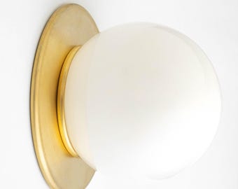 Glass Globe Sconce - Simple Wall Sconce - Wall Light - Ceiling Light - Vanity - Model No. 9364