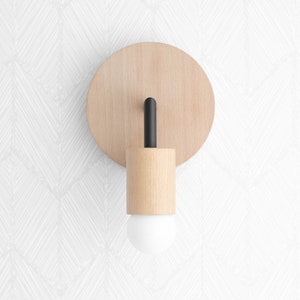 Scandinavian Sconce - Farmhouse Lighting - Natural Wood - Bohemian - Minimalist - Model No. 0272