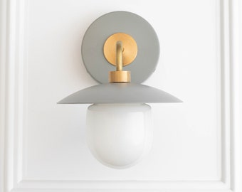 Gray Sconce - Wall Sconce Light - Black Brass Sconce - Green Sconce - Home and Living - Model No. 7039