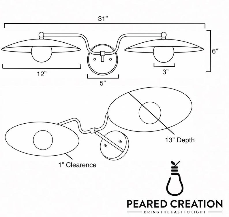 Vanity Light Light-Vanity Light-Bathroom Light-Brass Wall Sconce - Model No. 1110 image 5