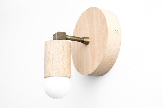 Farmhouse Sconce - Minimalist Lamp - Natural Wood Light - Scandinavian Light - Model No. 7038