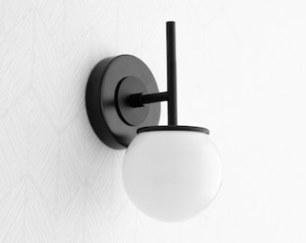 Globe Light Fixture - Wall Light - Black Sconce - Sconce Lighting - Modern Lighting - Model No. 1591