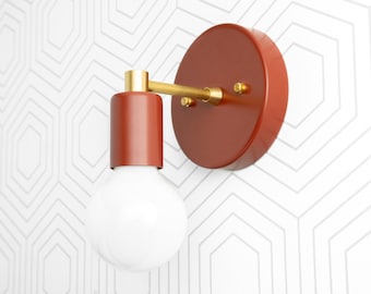 Modern Light Fixture - Kitchen Lighting - Red Wall Light - Minimalist Sconce - Wall Sconce - Model No. 9036