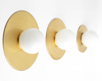 Brass Plate Lighting - Low Profile Light - Minimal Wall Light - Flush Mount Sconce - Model No. 2277