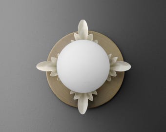 Sconce Light-Wall Sconce-Brass Sconce-Globe Wall Light - Model No. 2127