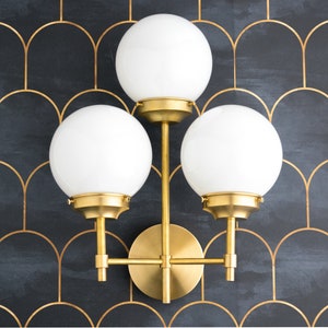 Three Globe Sconce - Wall Light Fixture - Brass Lighting - Wall Sconce - Designer Lighting - Model No. 6161