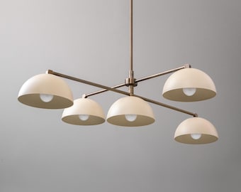 Chandelier Light-Chandelier 5 Shades-Antique Brass Light - Model No. 7043