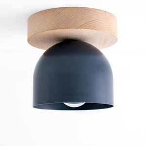 White Ceiling Light - Wood Light Fixture - Flush Mount Lighting - Modern Ceiling Fixture - Lighting - Model No. 1107 image 6