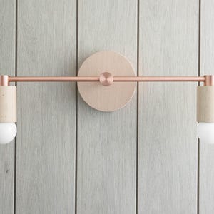 Boho Lamp - Natural Sconce - Copper Lamp - Wooden Vanity Sconce - Minimalist Lighting - Lighting - Unique Lighting - Boho Model No. 7357 image 2